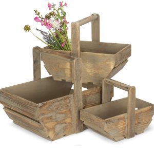 Oak Effect Wooden Trugs